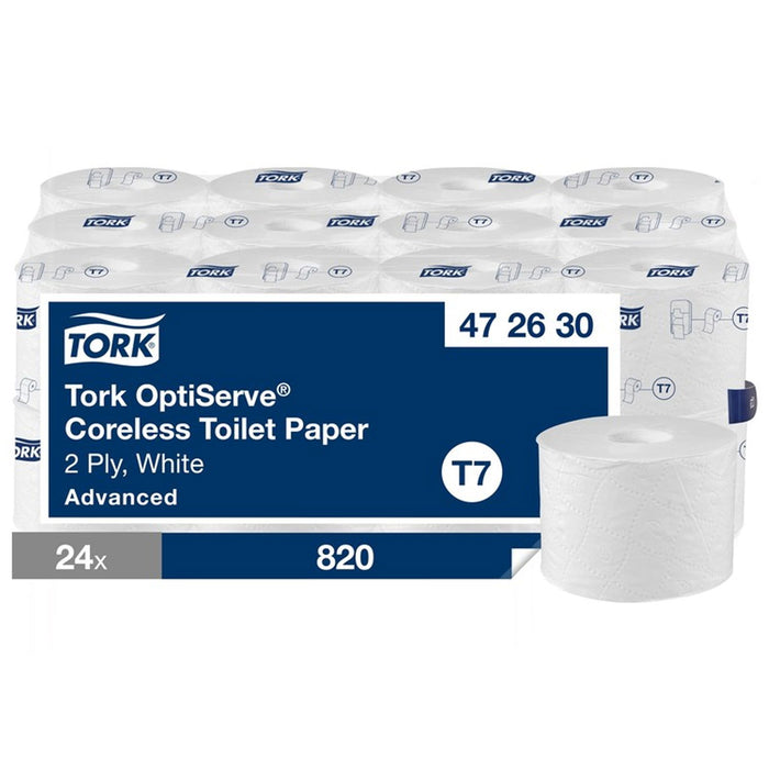 TORK T7 OptiServe Hülsenloses Toilettenpapier Midi 2-lagig