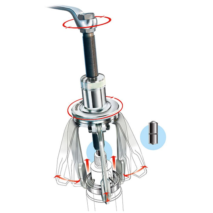 GEDORE Abzieher TWIST+PULL 3-armig mit Dreharretierung 30x130 mm
