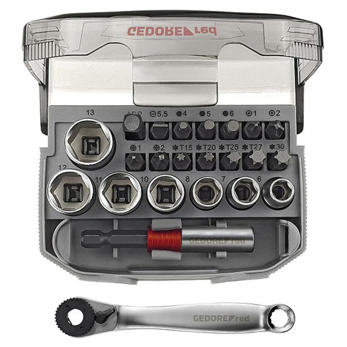 GEDORE RED Steckschl.Satz 1/4 SW6-13mm +Bits 23tlg