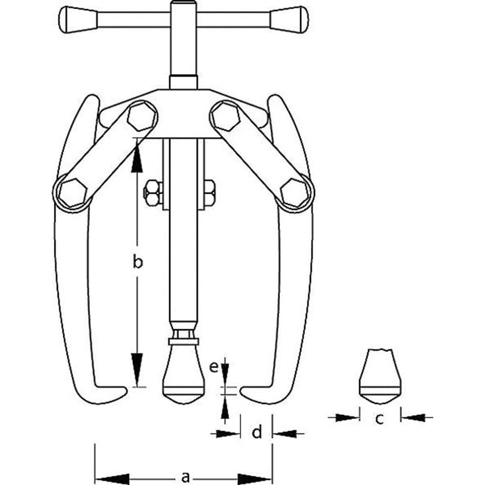 GEDORE Polklemmenabzieher 3-armig 60x60 mm