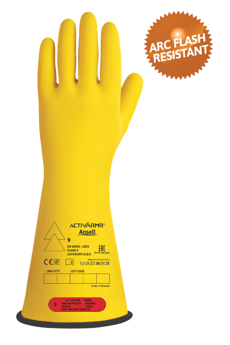 ActivArmr Bi-Color Elektrisch isolierende Handschuhe Klasse 0 - RIG014YBSC