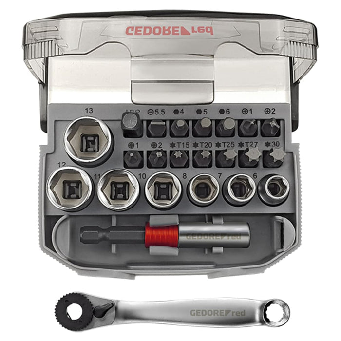 GEDORE RED Steckschl.Satz 1/4 SW6-13mm +Bits 23tlg