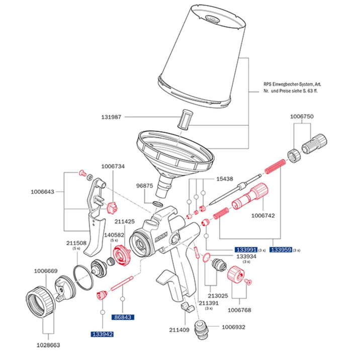 SATA PHASER Jet 5000 B RP 1.2 & RPS ohne Drehg