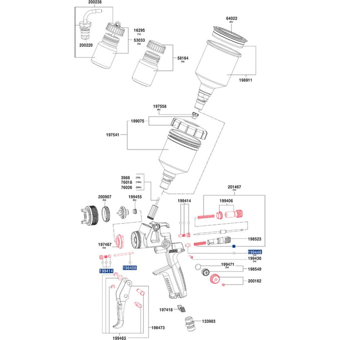 SATAminijet 4400 B RP Düse 0.5mm m. Mehrwegbecher