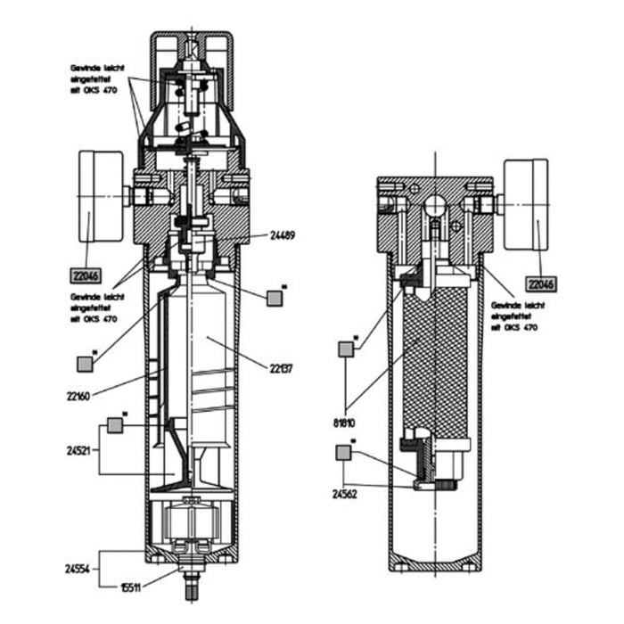 SATA Filterdruckminderer 0/424