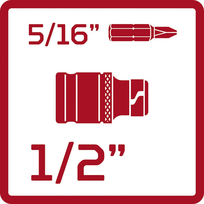 GEDORE RED Bit-Adapter 1/2 4kt x 5/16 6kt L.38mm