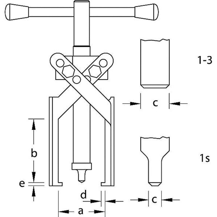 GEDORE Abzieher 2-armig XS Haken 80x85 mm