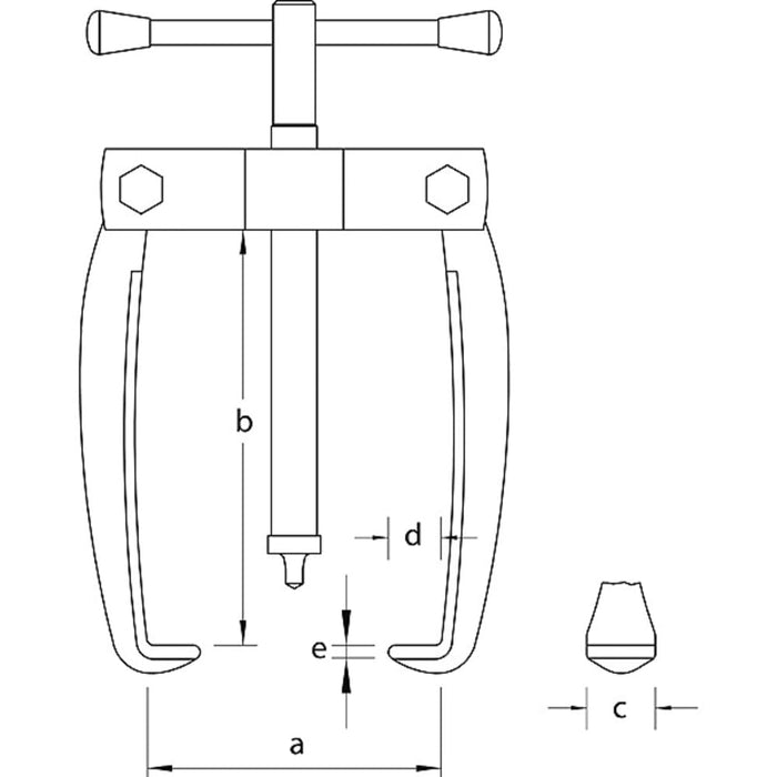 GEDORE Abzieher 2-armig XS Haken 50x70 mm