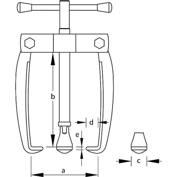 GEDORE Abzieher 3-armig XS Haken 50x70 mm