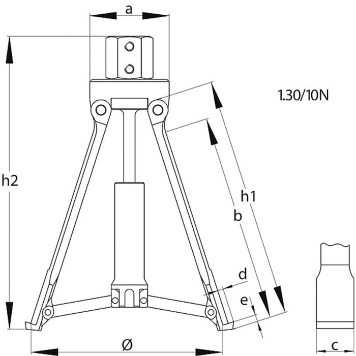GEDORE Innenauszieher mit verstärktem Bund 60-160 mm