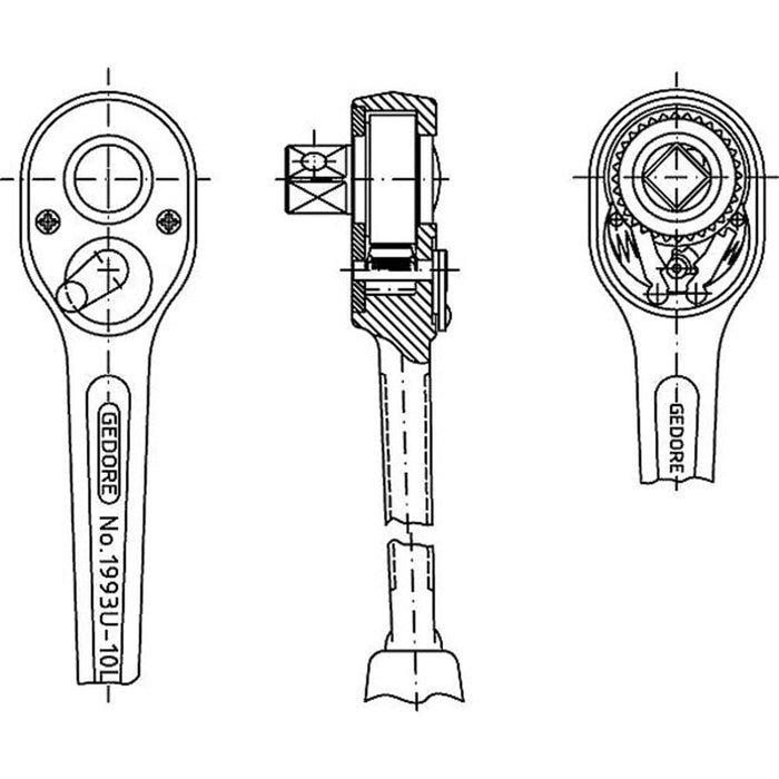 GEDORE Umschaltknarre 1/2" 350 mm