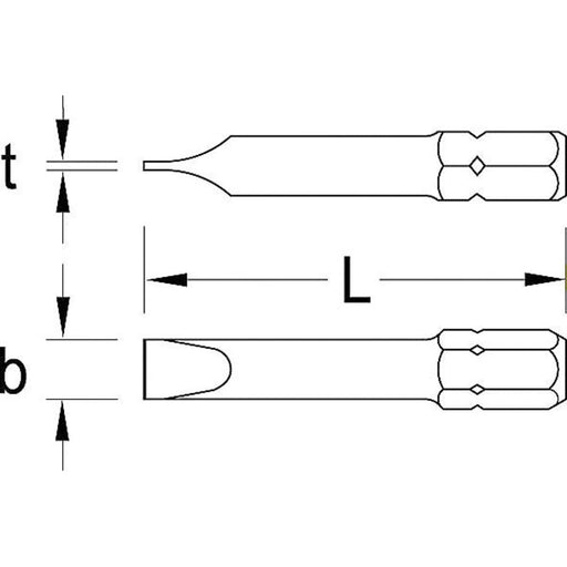GEDORE Schraubendreherbit 1/4", Vorteilspack 10-tlg, Schlitz 7 mm - BIV