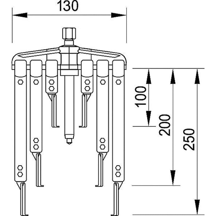 GEDORE Abzieher-Set mit 9 Haken 200x150/220/300 mm