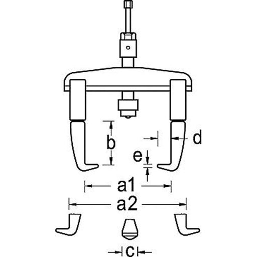 GEDORE Universal-Abzieher 3-armig, hydraulisch, Ganzstahlhaken mit Hakenbremse - BIV