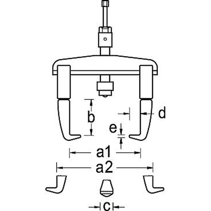 GEDORE Universal-Abzieher 3-armig, hydraulisch, Ganzstahlhaken mit Hakenbremse